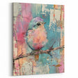 Pastel Songbird Wildlife Painting - Animal Canvas Wall Art for Home Decor