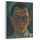 Modern Portrait Wall Art - Expressive Self-Portrait with Dark Tones