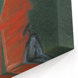 Modern Rural Landscape Wall Art - Abstract Barns with Dark Tones