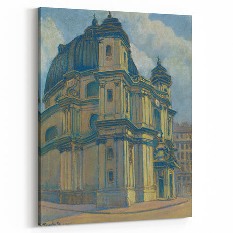 Vintage Architectural Wall Art - Historic Church in Vienna Pastel Print