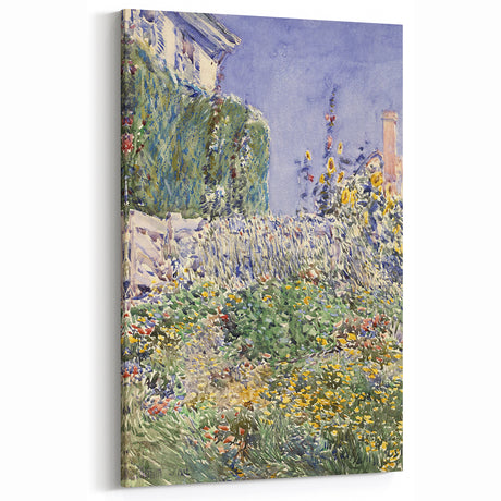 Vintage Garden Landscape Wall Art - Sunlit Flowers in Vibrant Colors
