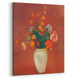 Modern Wall Art - Vibrant Floral Bouquet in Vase | Abstract Contemporary Art