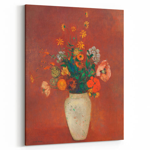 Modern Wall Art - Vibrant Floral Bouquet in Vase | Abstract Contemporary Art