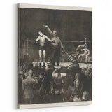 Modern Wall Art - Dramatic Boxing Match Scene | Monochrome Contemporary Print