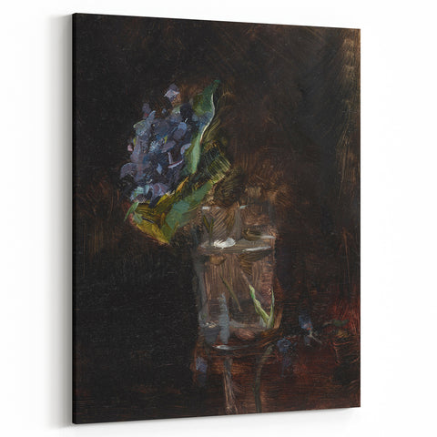 Modern Wall Art - Dark Floral Bouquet of Violets | Elegant Contemporary Art