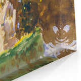 Modern Wall Art - Verdant Garden Scene with Statue | Nature-Inspired Decor