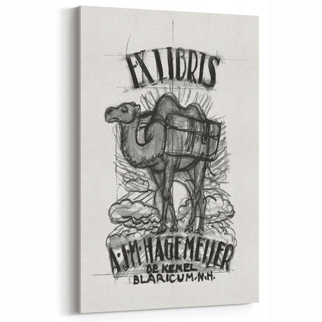 Ex Libris Camel Design | Unique Modern Art Print by Leo Gestel