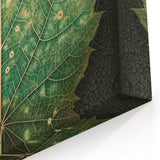 Intricate Green Leaf Art Print - Close-Up Botanical Leaf Photography