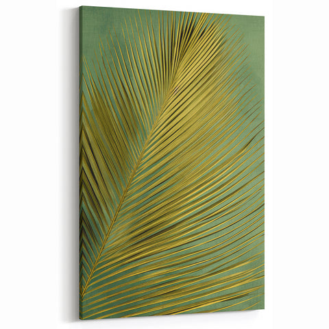 Golden Palm Leaf Art - Tropical Elegance Botanical Wall Decor Print