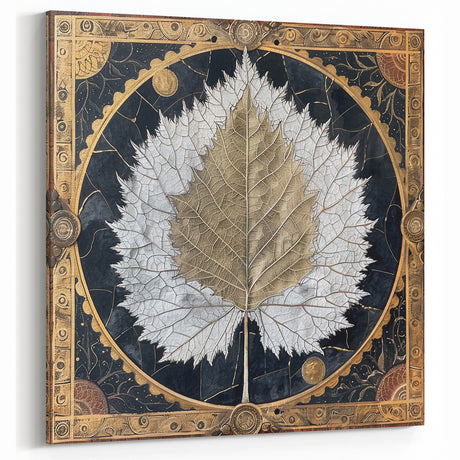 Golden Leaf Wall Art - Botanical Close-Up Leaf Photography Print