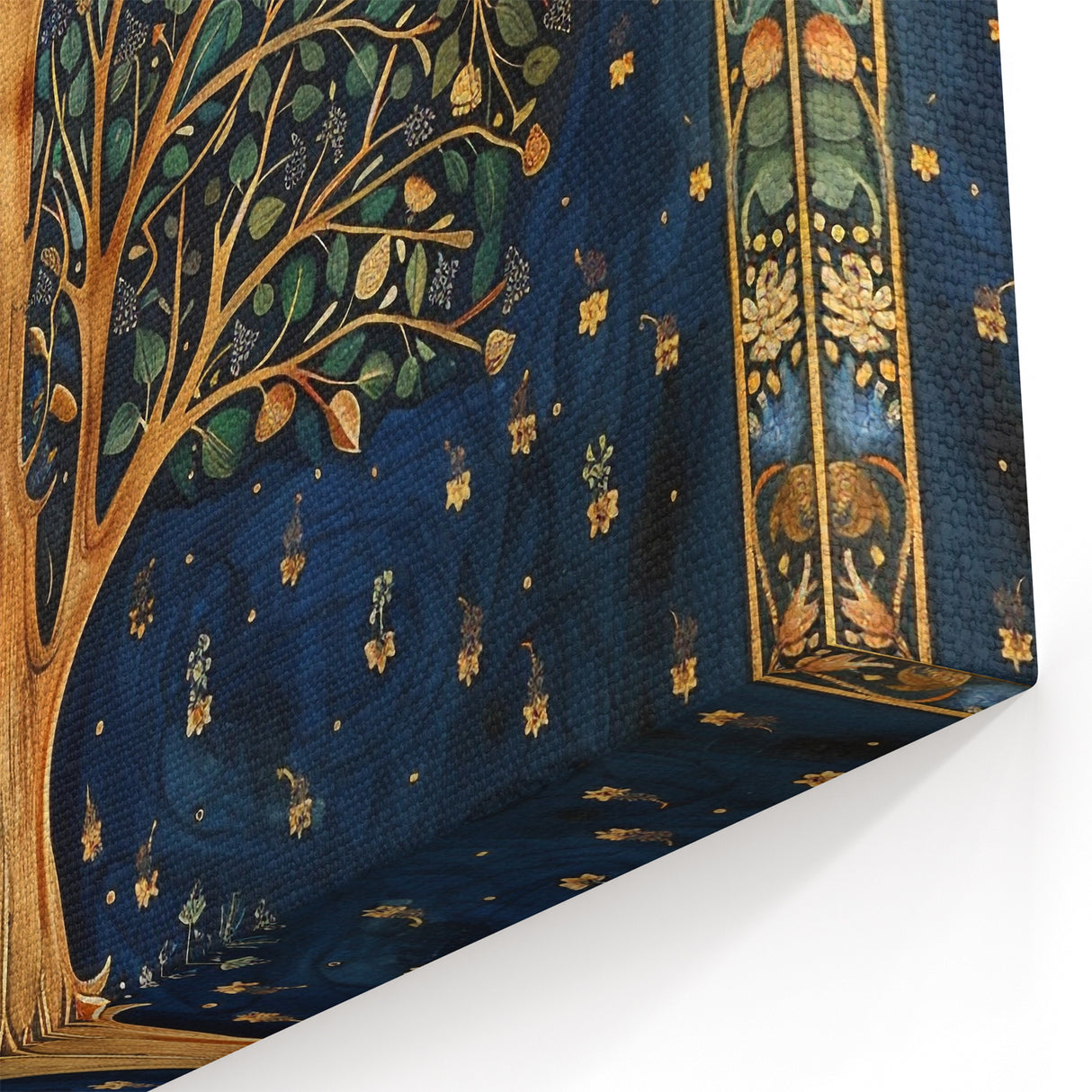 Leaf Wall Art - Golden Tree Night Sky Botanical Canvas Print