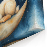 Moonlit Bunny - Kids Room Wall Art Canvas and Framed Options