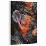 Abstract Macro Wall Art - Translucent Gray and Orange Nature Closeup