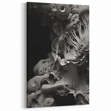 Monochrome Abstract Wall Art - Black and White Macro Texture Print