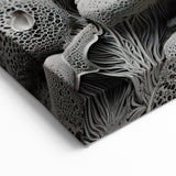 Monochrome Abstract Wall Art - Black and White Macro Texture Print