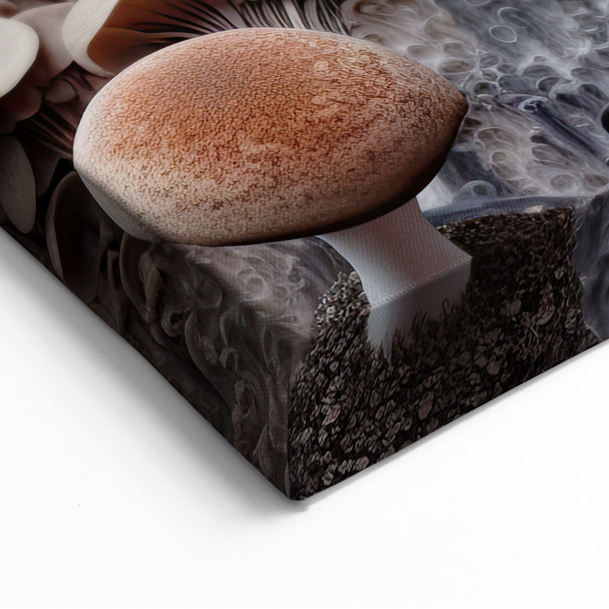 Mystical Mushroom Macro Art – Earthy Nature Closeup Wall Decor Print