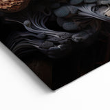 Dynamic Fungi Macro Art – Cream, Gray, and Fiery Orange Nature Wall Decor