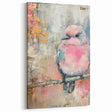 Pink and Gold Bird Wildlife Painting - Animal Canvas Wall Art for Home