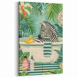 Tropical Zebra Bathroom Wall Art - Vibrant and Playful Bathroom Decor