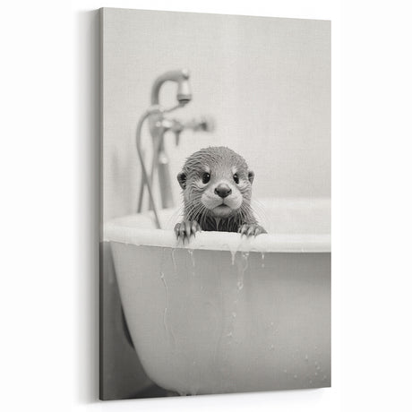 Bathroom Wall Decor - Adorable Otter in Bathtub