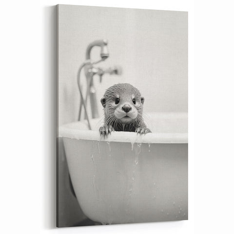 Bathroom Wall Decor - Adorable Otter in Bathtub