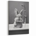 Bathroom Framed Art - Charming Bunny in Bathtub
