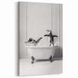 Bathroom Wall Art - Playful Penguins in Bathtub