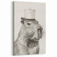 Bathroom Wall Art - Capybara with Toilet Paper Hat
