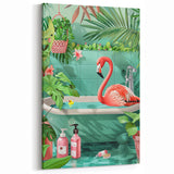 Tropical Flamingo Bathroom Wall Art - Vibrant Coastal Decor