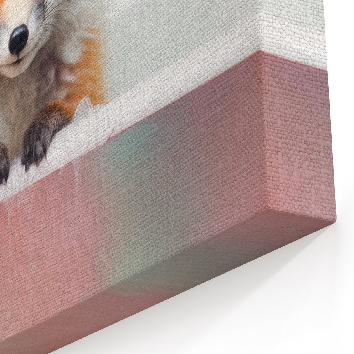 Playful Fox Bathroom Wall Art - Pastel Bubble Bath Decor