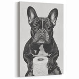 French Bulldog Bathroom Wall Art - Bold Black and White Decor