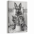 German Shepherd Bathroom Wall Art - Fun Black and White Decor