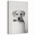 Bathroom Wall Art - Playful Puppy on Toilet Roll Modern Decor