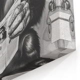Bathroom Artwork - Humorous Chimp Reading Newspaper Modern Decor