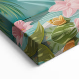 Bathroom Canvas Art - Playful Otter in Tropical Bathtub Scene