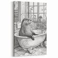 Bathroom Wall Art - Classic Otter in Vintage Bathtub Scene