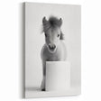 Adorable Pony Bathroom Wall Art - Modern Black and White Decor