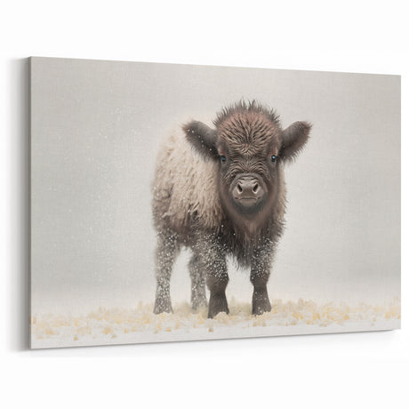 Adorable Baby Bison Wall Art - Perfect for Kids Room Decor