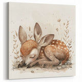 Resting Fawn - Kids Room Wall Art Canvas and Framed Options