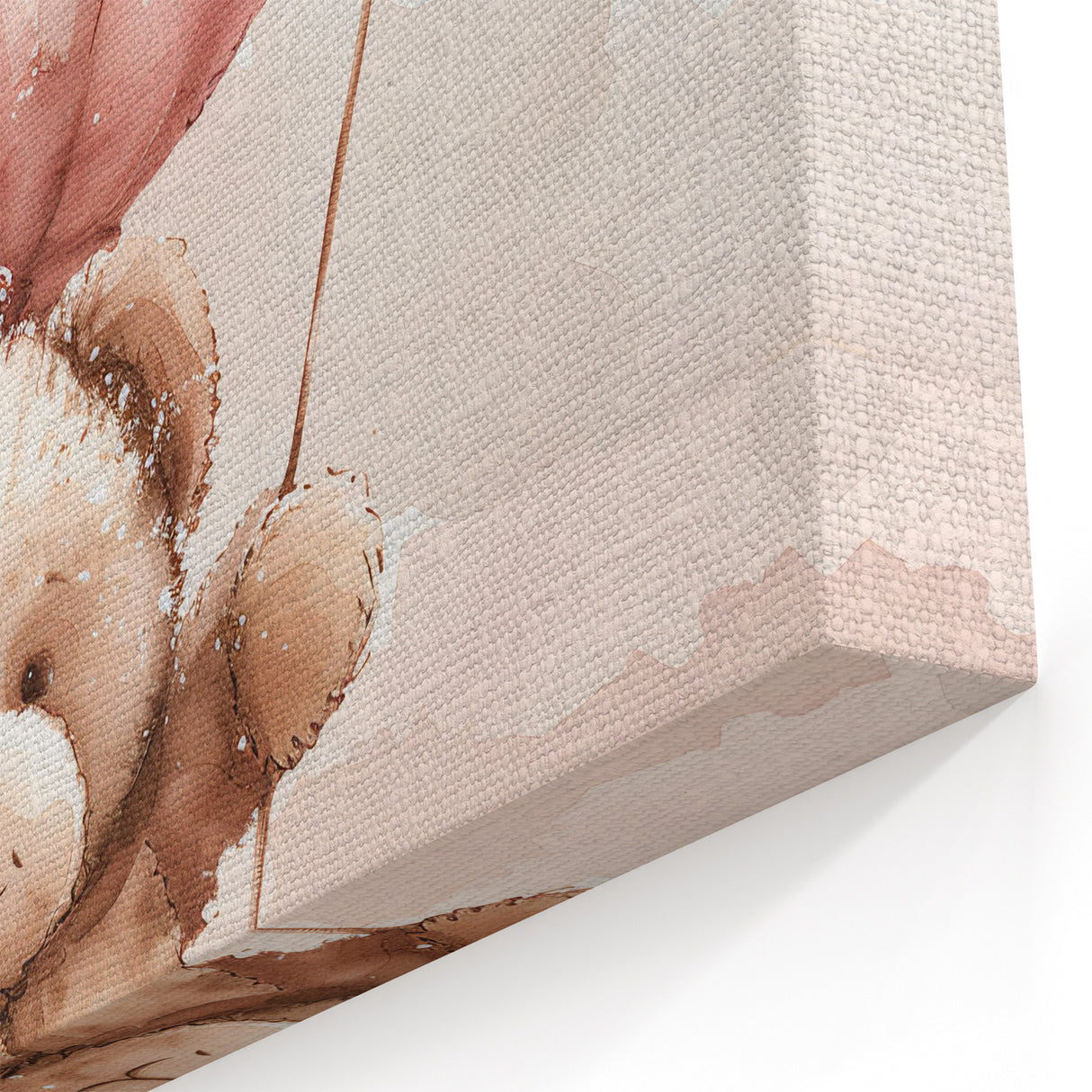 Teddy in Hot Air Balloon - Kids Room Wall Art Canvas and Framed Options