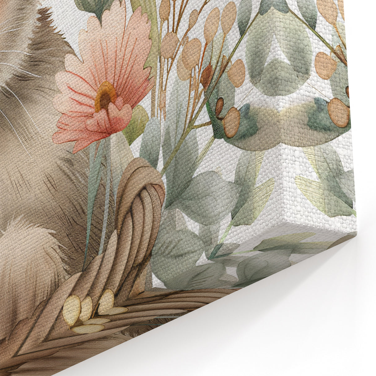 Bunny in Basket - Kids Room Wall Art Canvas and Framed Options