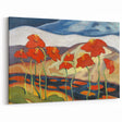 Modern Wall Art with Bold Red Flowers - Vibrant Contemporary Landscape