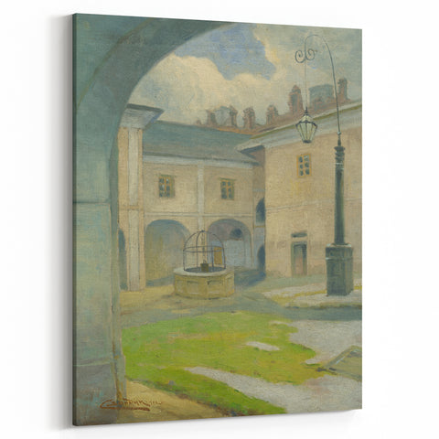 Renaissance Courtyard Art Print by Lajos Csordák – Serene Masterpiece
