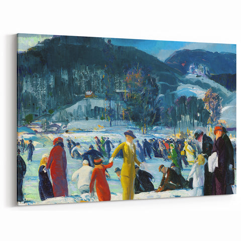 Realism Art Prints: "Love of Winter" by George Bellows - Winter Scene Canvas