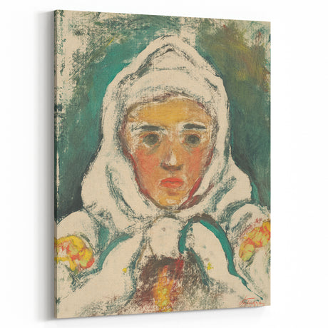 Realism Art Print: Expressive Villager Portrait Realism Canvas Wall Art