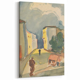Detailed Art Realism: Abstract Urban Pedestrian Scene Realism Canvas Print
