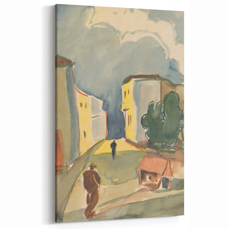 Detailed Art Realism: Abstract Urban Pedestrian Scene Realism Canvas Print