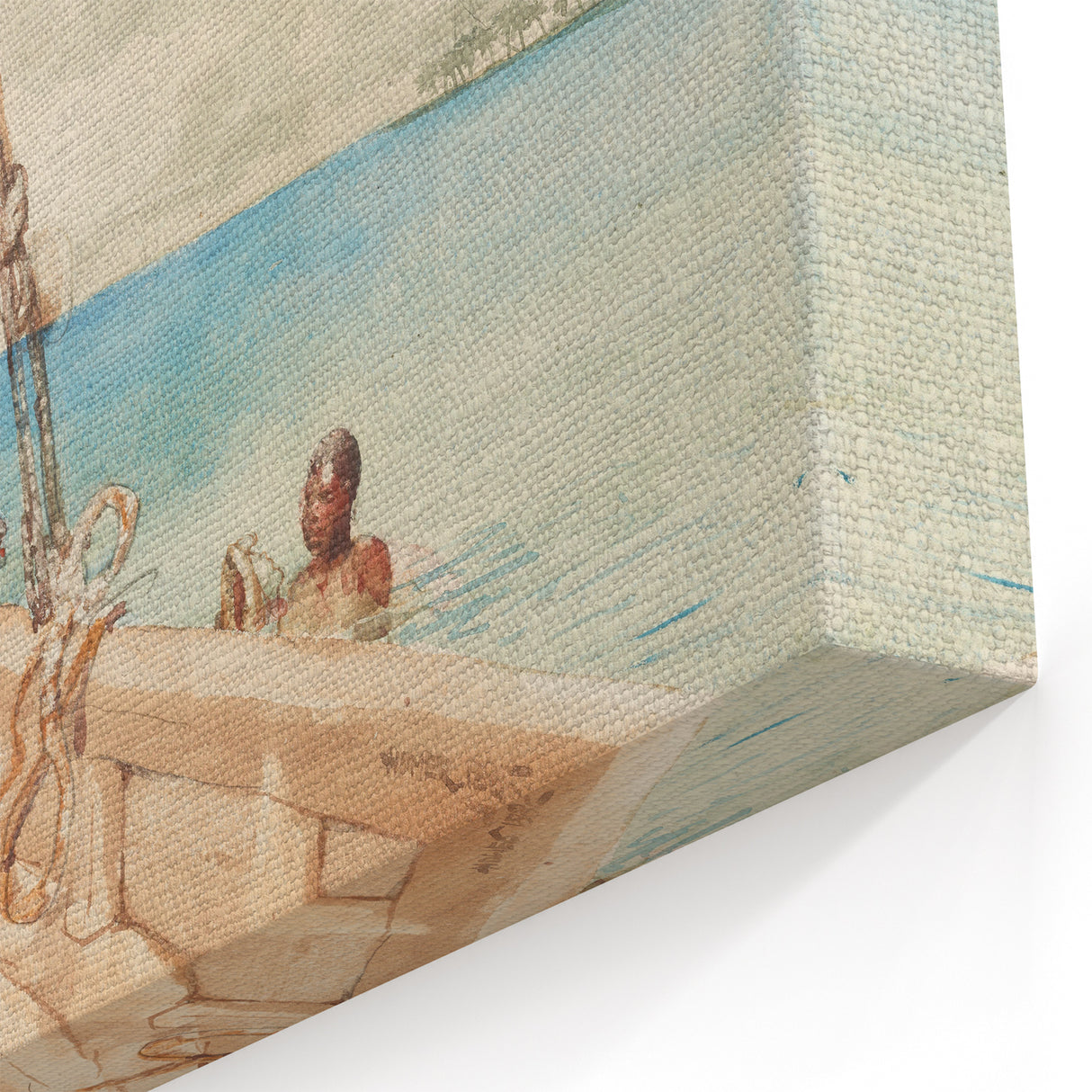 Realism Art Canvas: Maritime Scene with Fishermen Realism Wall Art