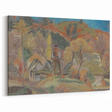 Expressionist Village Landscape - Modern Expressionism Wall Art Print