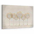 Modern Abstract Landscape Art with Golden Trees - Elegant Wall Decor